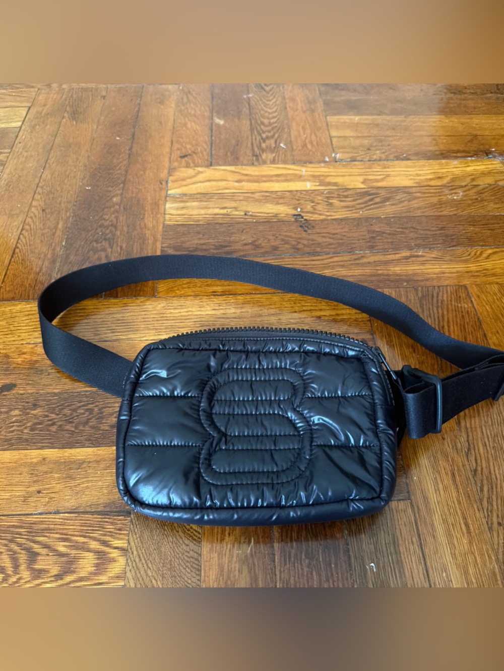 Aritzia Black Quilted Puffer Crossbody Bag